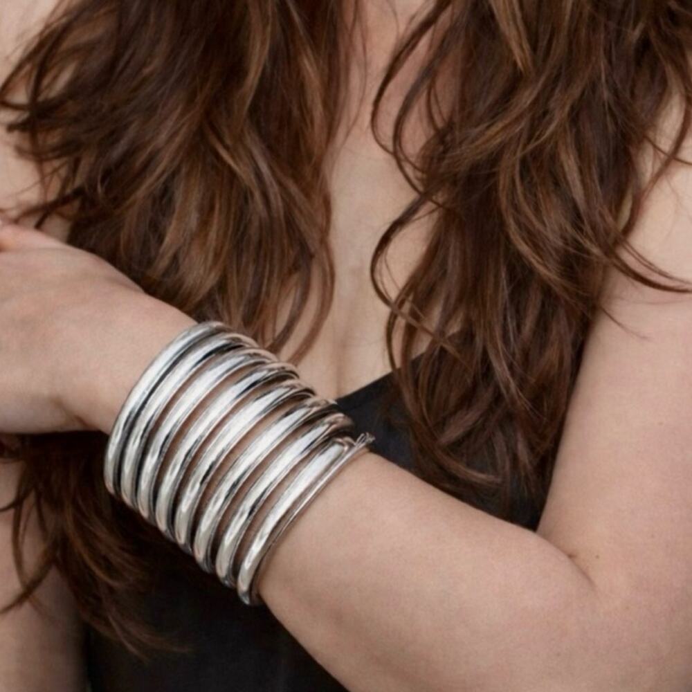Sterling Silver Bangle Set Waterproof Boho Tarnish Free Stackable